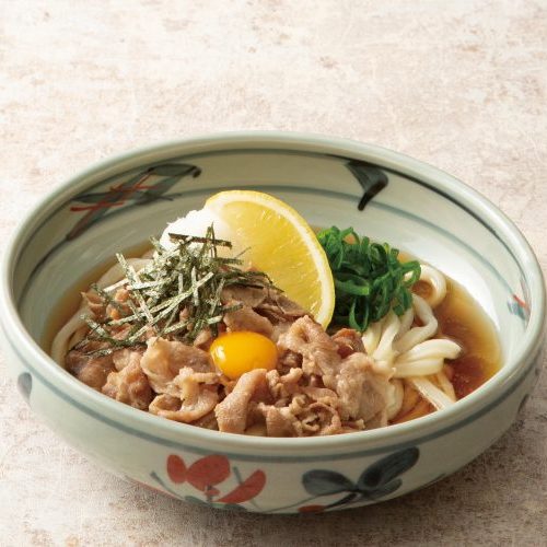 三元豚の冷たい肉ぶっかけうどん